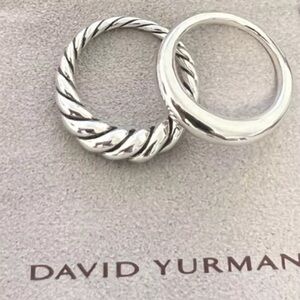 David Yurman Pure Form Wedding Band Set .925 SS  Ring Size 9 Unisex